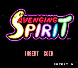 Title screen of Avenging Spirit on the Arcade.