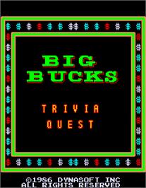 Title screen of Big Bucks on the Arcade.