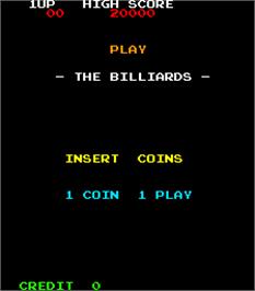 Title screen of Billiards, The on the Arcade.