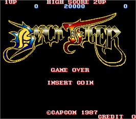 Title screen of Black Tiger / Black Dragon on the Arcade.