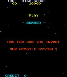 Title screen of Bomber on the Arcade.