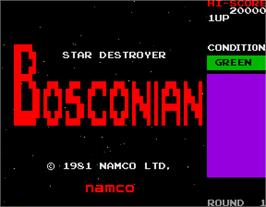 Title screen of Bosconian - Star Destroyer on the Arcade.