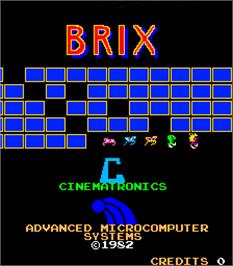 Title screen of Brix on the Arcade.