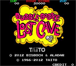 Title screen of Bubble Bobble: Lost Cave V1.0 on the Arcade.