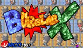 Title screen of Burglar X on the Arcade.