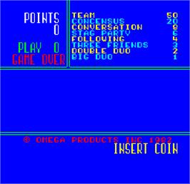 Title screen of Cal Omega - Game 14.5 on the Arcade.