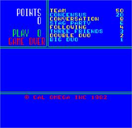 Title screen of Cal Omega - Game 18.3 on the Arcade.