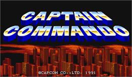 Title screen of Captain Commando on the Arcade.