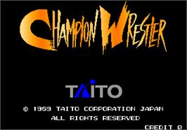 Title screen of Champion Wrestler on the Arcade.