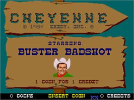Title screen of Cheyenne on the Arcade.