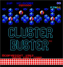 Title screen of Cluster Buster on the Arcade.