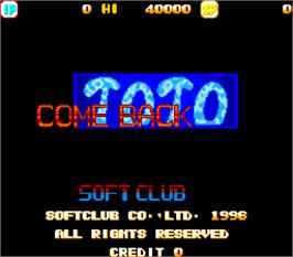 Title screen of Come Back Toto on the Arcade.