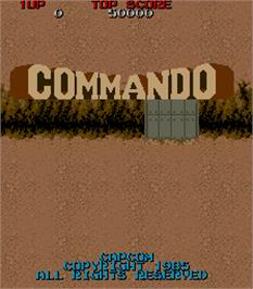 Title screen of Commando on the Arcade.