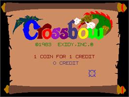Title screen of Crossbow on the Arcade.