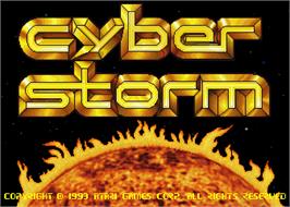 Title screen of Cyberstorm on the Arcade.