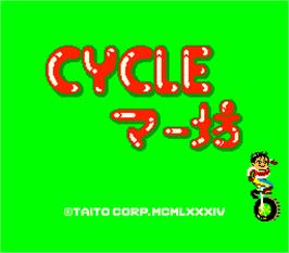 Title screen of Cycle Maabou on the Arcade.