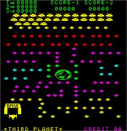 Title screen of Dai 3 Wakusei on the Arcade.