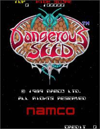 Title screen of Dangerous Seed on the Arcade.