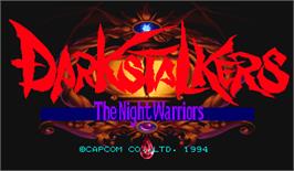 Title screen of Darkstalkers: The Night Warriors on the Arcade.
