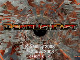 Title screen of Demolish Fist on the Arcade.