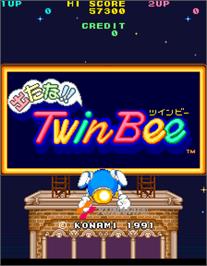 Title screen of Detana!! Twin Bee on the Arcade.