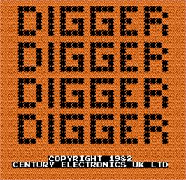 Title screen of Digger on the Arcade.