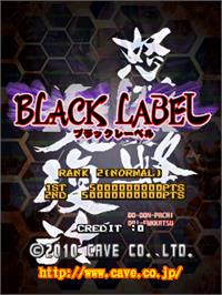 Title screen of DoDonPachi Dai-Fukkatsu Black Label on the Arcade.