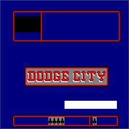 Title screen of Dodge City on the Arcade.