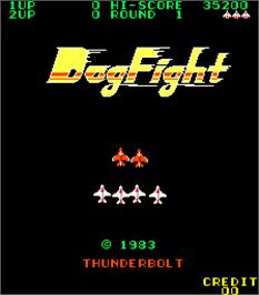 Title screen of Dog Fight on the Arcade.