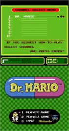 Title screen of Dr. Mario on the Arcade.