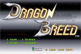 Title screen of Dragon Breed on the Arcade.