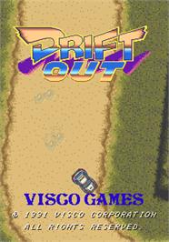 Title screen of Drift Out on the Arcade.