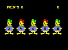 Title screen of Dwarfs Den on the Arcade.