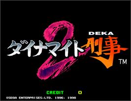 Title screen of Dynamite Deka 2 on the Arcade.