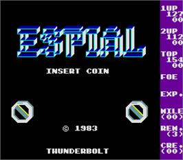 Title screen of Espial on the Arcade.