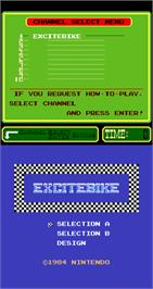 Title screen of Excite Bike on the Arcade.