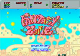 Title screen of Fantasy Zone on the Arcade.