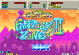 Title screen of Fantasy Zone II - The Tears of Opa-Opa on the Arcade.