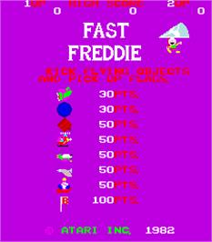 Title screen of Fast Freddie on the Arcade.
