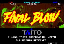 Title screen of Final Blow on the Arcade.