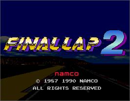 Title screen of Final Lap 2 on the Arcade.