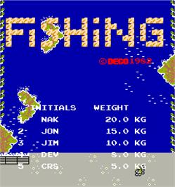 Title screen of Fishing on the Arcade.