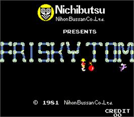 Title screen of Frisky Tom on the Arcade.