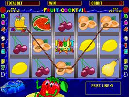 Title screen of Fruit Cocktail on the Arcade.