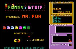 Title screen of Funny Strip on the Arcade.