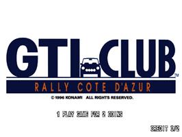 Title screen of GTI Club: Rally Cote D'Azur on the Arcade.