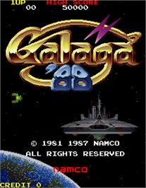 Title screen of Galaga '88 on the Arcade.