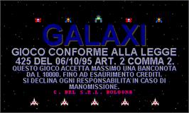 Title screen of Galaxi on the Arcade.