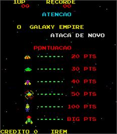 Title screen of Galaxy Empire on the Arcade.