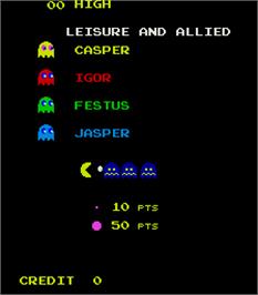 Title screen of Ghost Muncher on the Arcade.